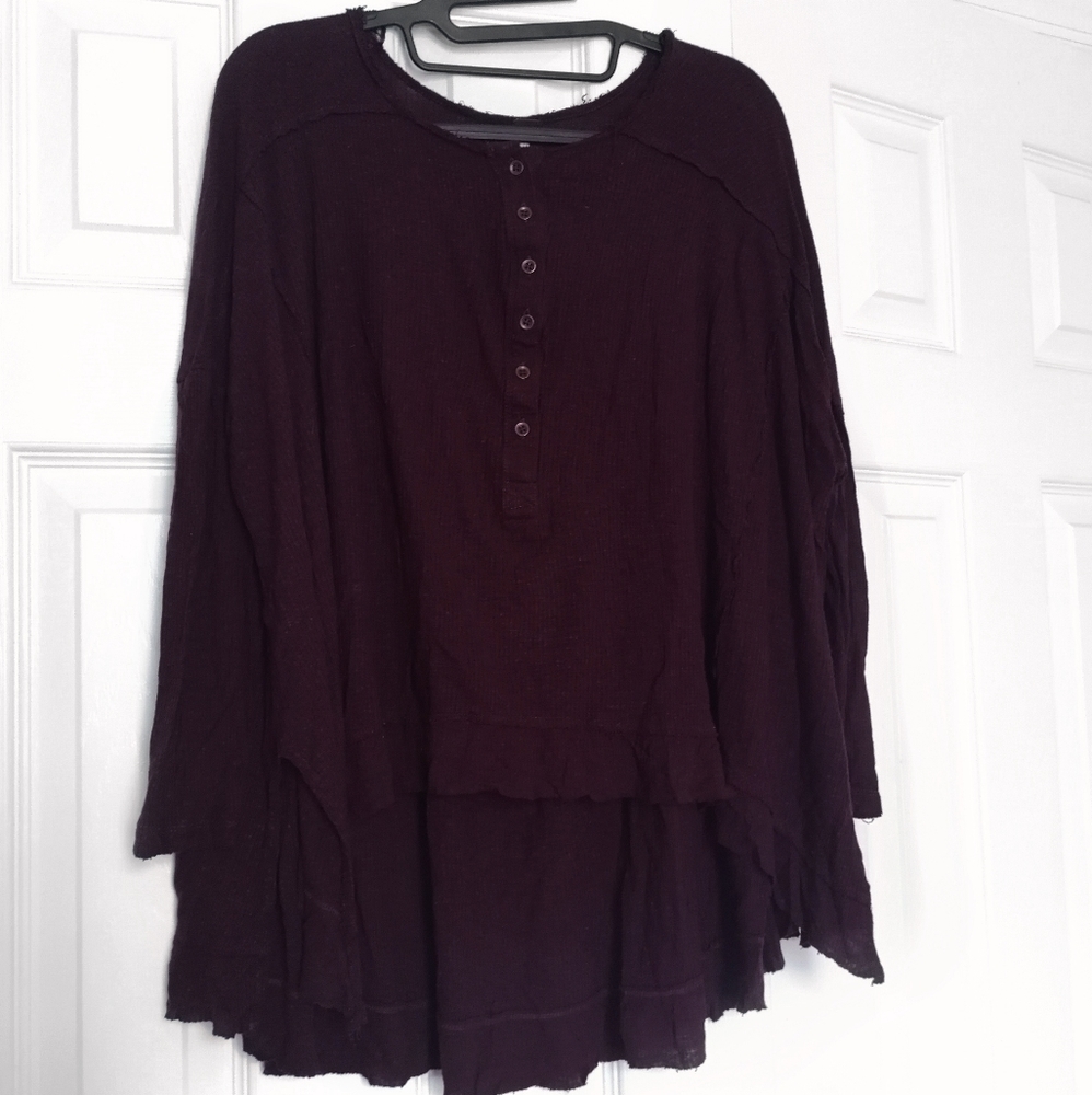 Free People Benedict Canyon purple henley long top